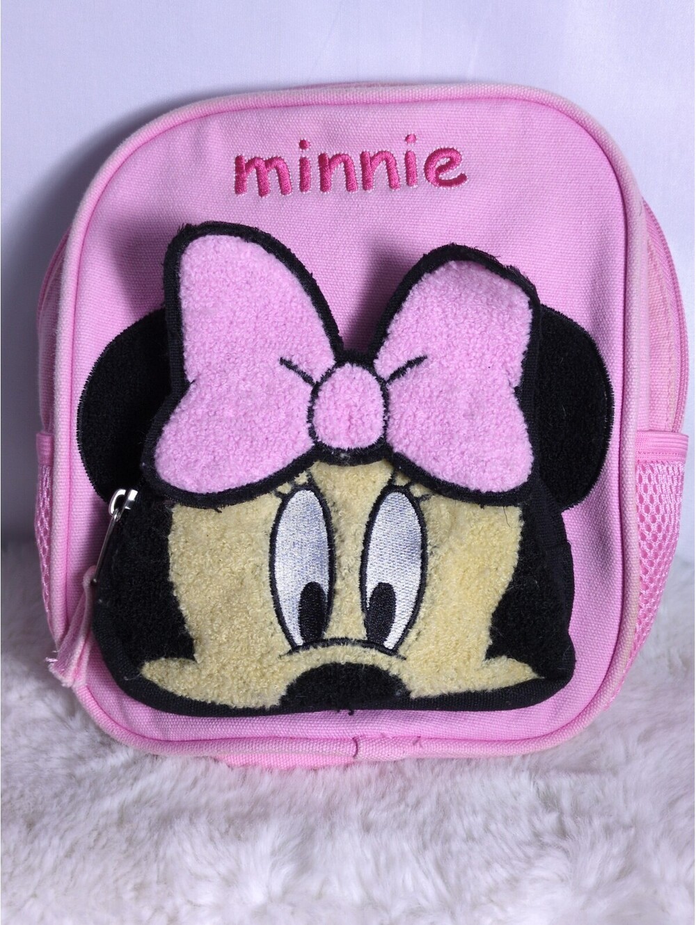 Minnie Mouse Small Backpack Pink 10" Tall X 8" Long No Flaws
